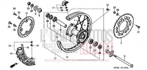 REAR WHEEL CR250R1 de 2001